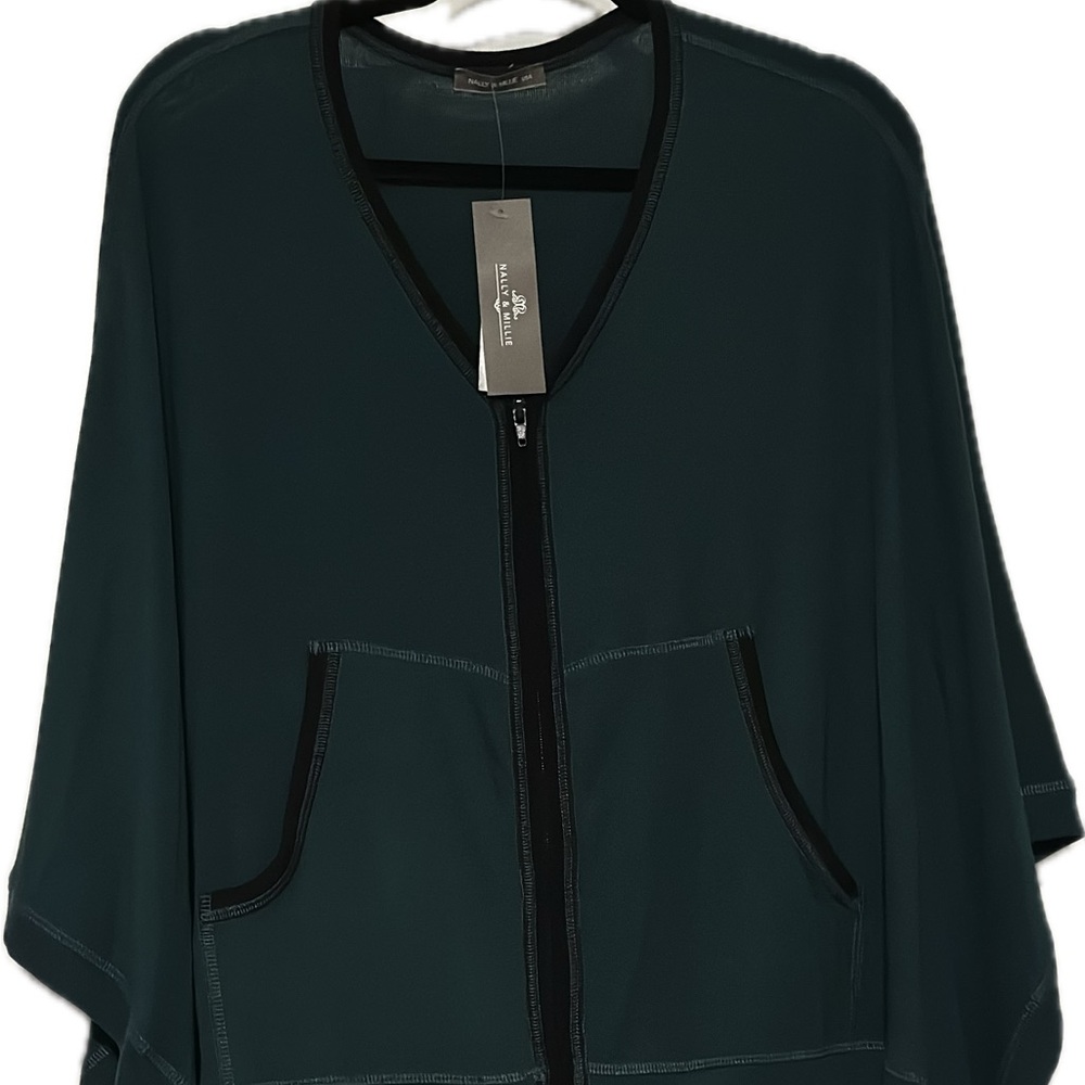 Nally & Millie Dark Green Cape Jacket